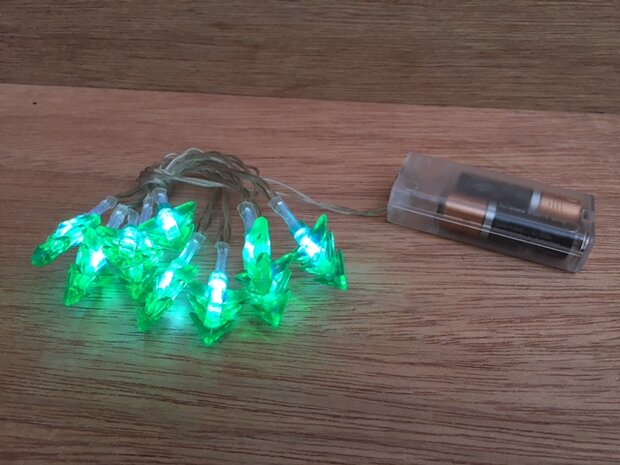 Kerstverlichting 10 led groen.