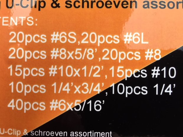 Assortimentsdoos U-clip 170 dlg.