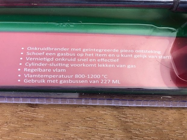 Onkruidbrander met piezo ontsteker.