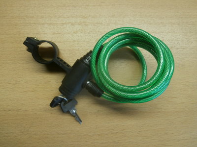 Kabelslot krul 150cm groen.